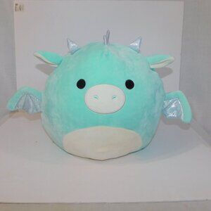 2019 Kellytoy Squishmallows Large 16" Miles the Dragon Teal Plush Stuffed toy